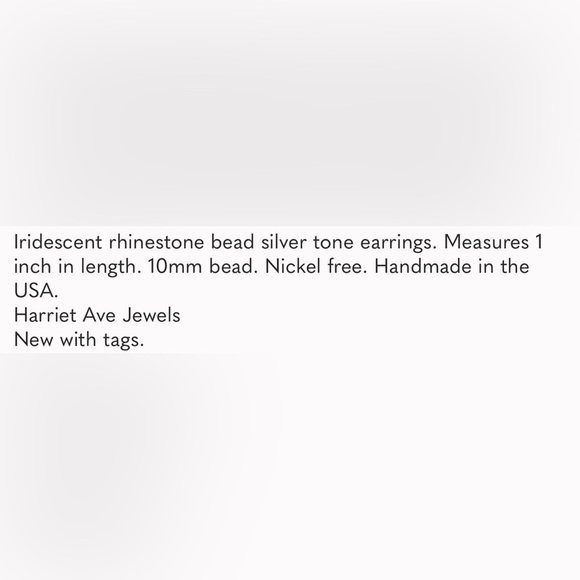 NWT Harriet Ave Jewels Iridescent Rhinestone Bead Silver Minimalist Earr… - Picture 5 of 5